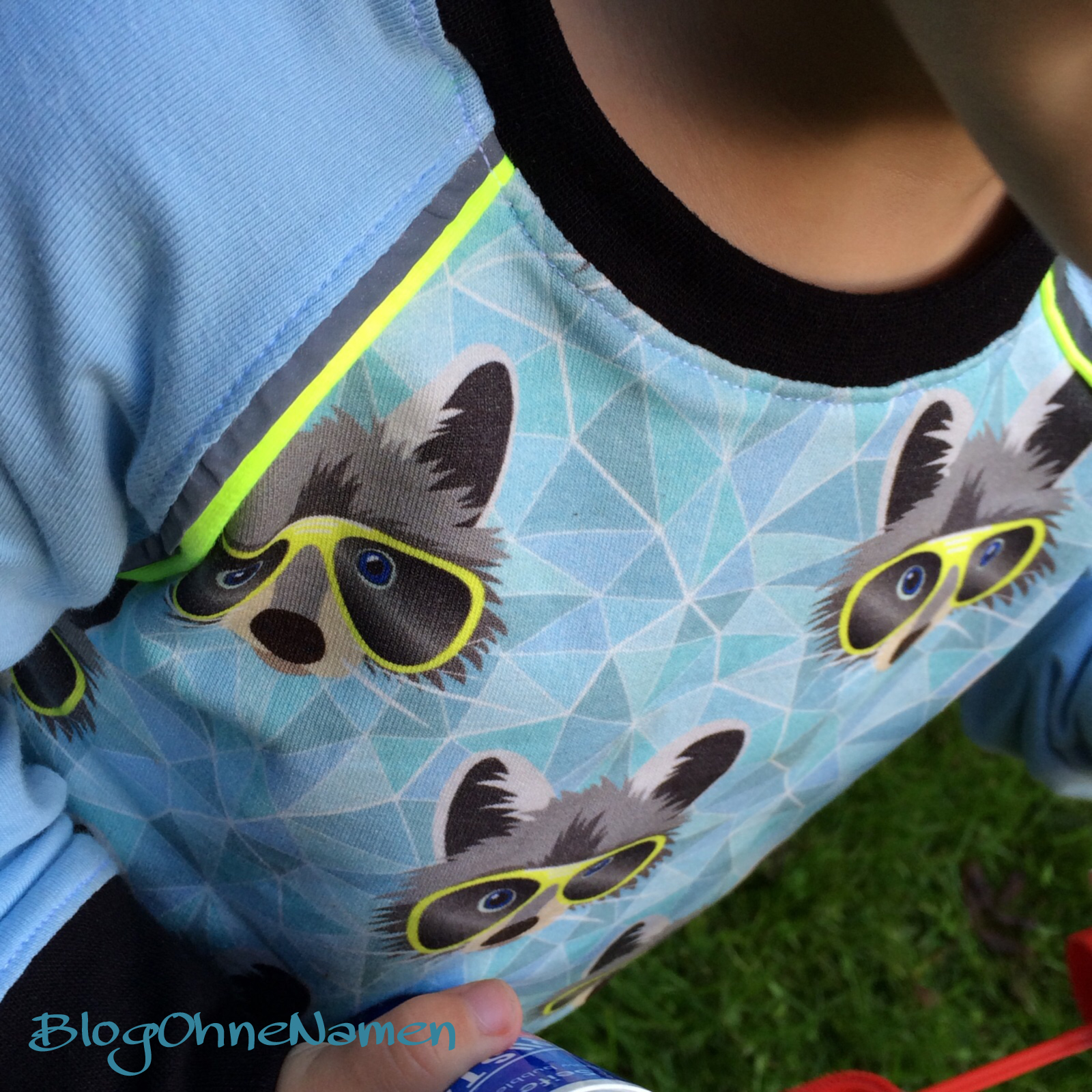 Raglan Shirt mit reflektierender Fake Paspel