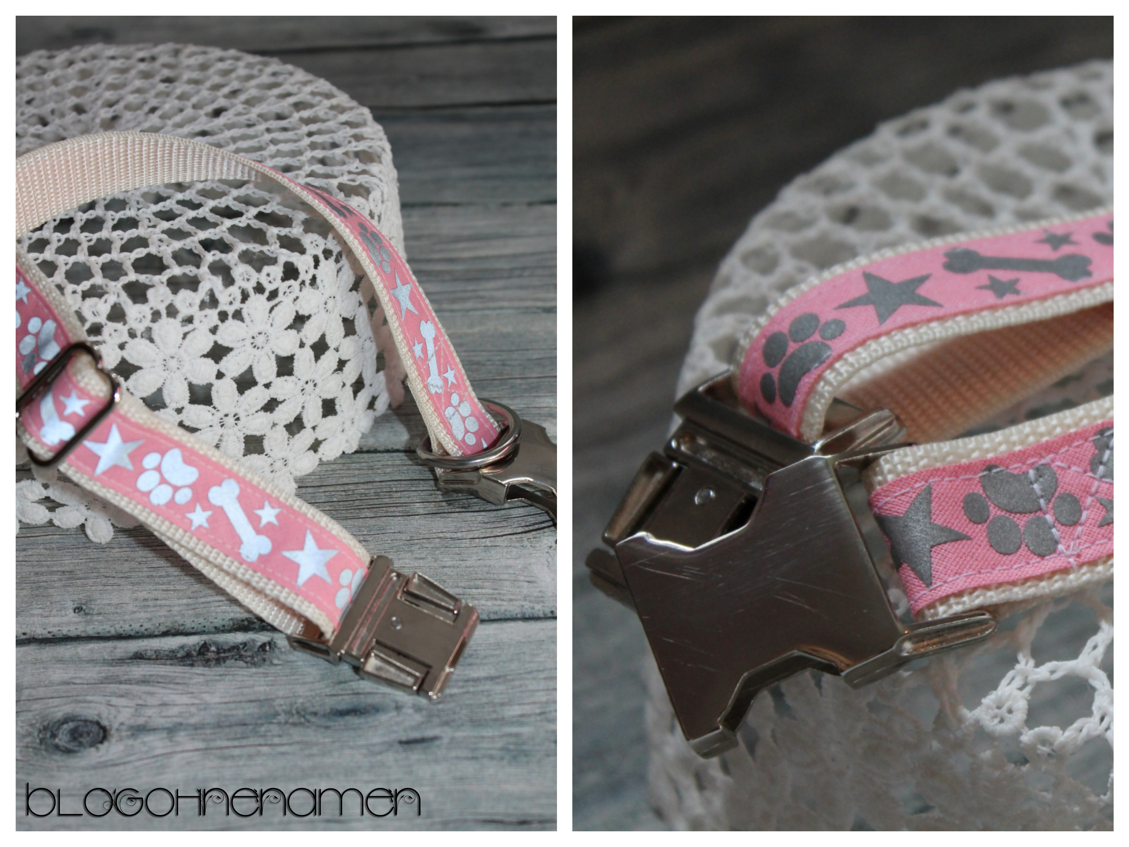 Hundehalsband mit reflektierender Flexfolie und Gurtband