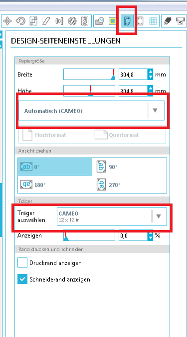 silhouette studio software schnitteinstellung bügelbild