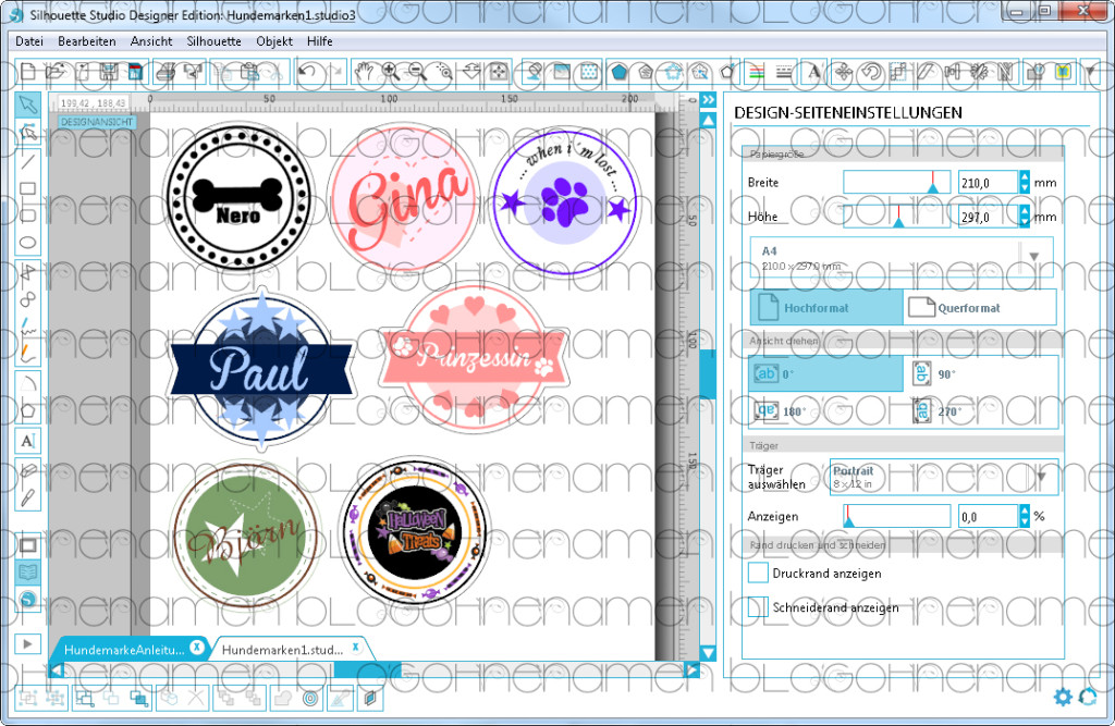 Einfaches Design in Silhouette Software gestalten