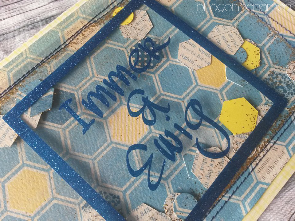 Shaker Card mit eingefülltem Glitzer und Mobilefolie