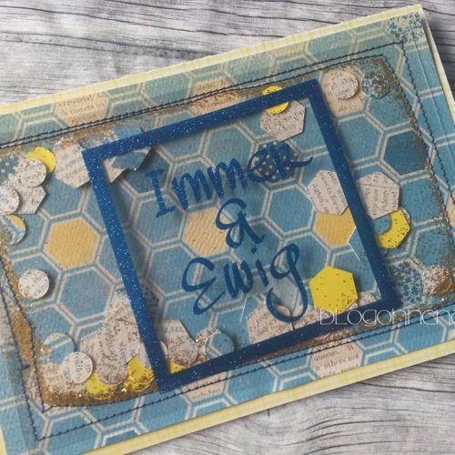 Shaker Card Detail Shaker Card mit Glitzerfolie und Designpapier