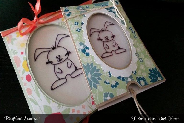 Farbwechsel Karte basteln – Interaktive Schiebekarte + Freebie