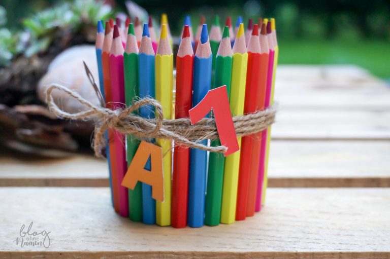 Windlichter aus Buntstiften