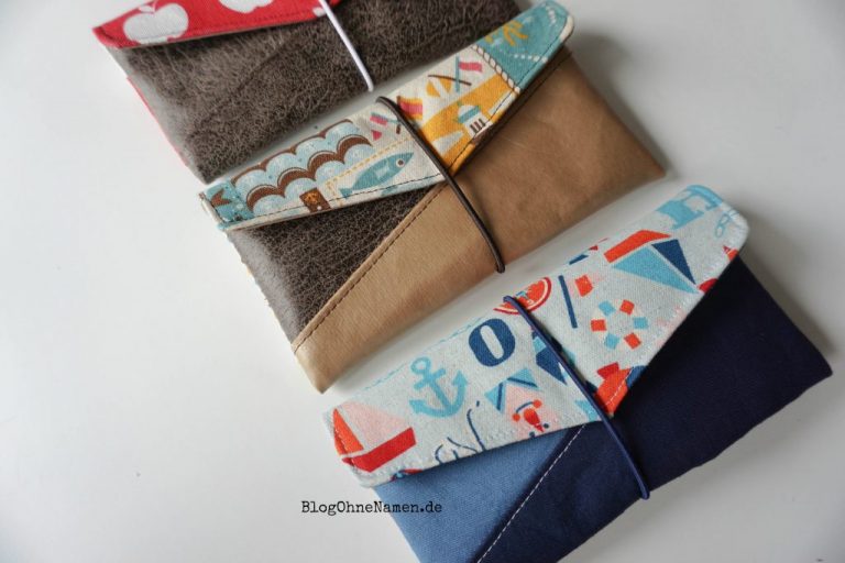 KUORI Handytasche aus Kunstleder und Canvas selbst genäht