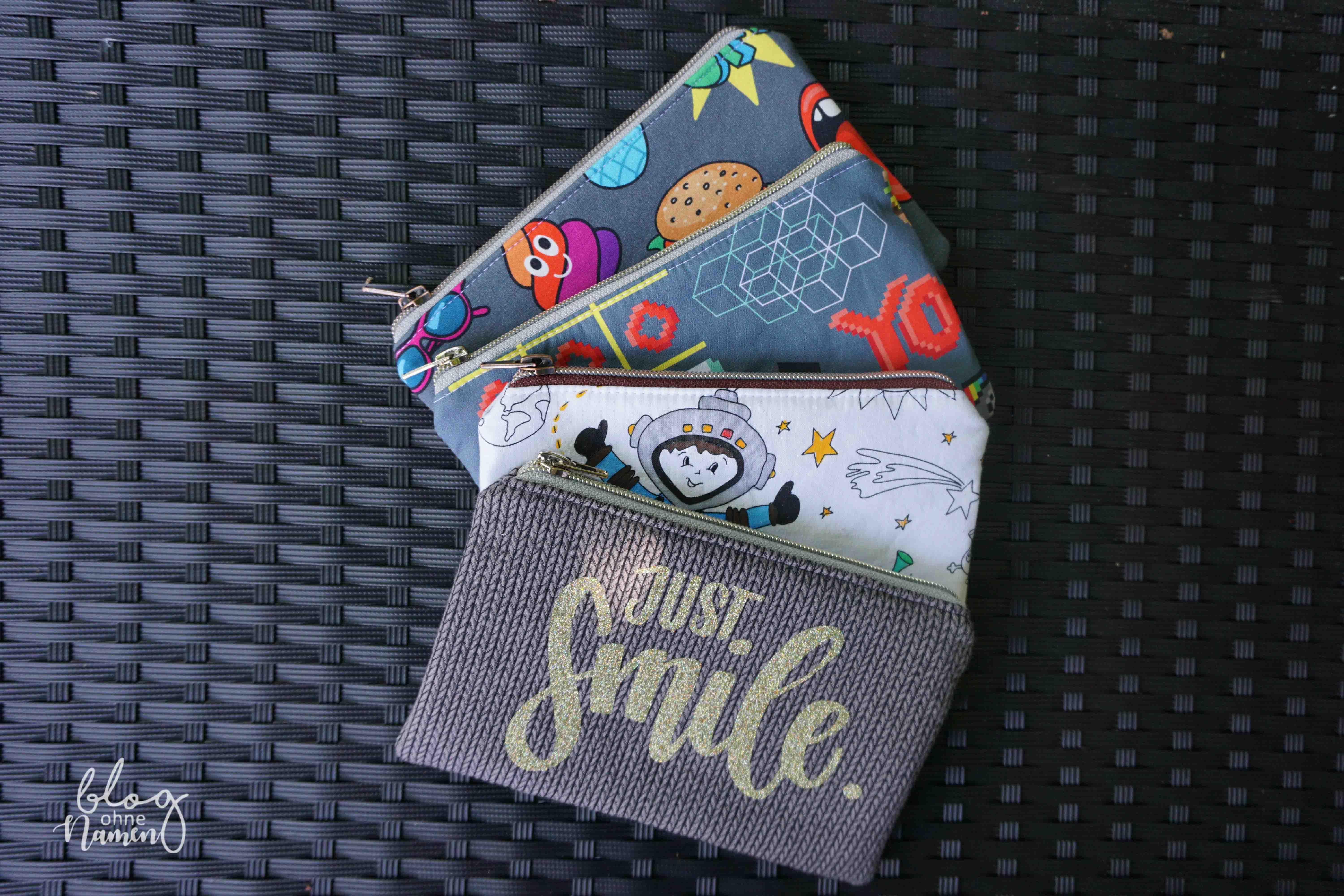 Schlampermäppchen nähen für das Vorschulkind – mein aktuelles Nähprojekt mit KnitKnit, Webware und Reißverschluss.