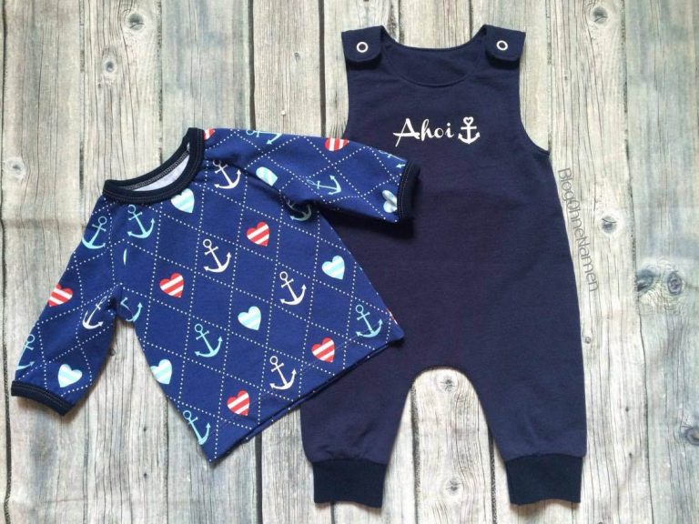 Maritimes-Set-aus-Strampler-und-Raglan-Shirt