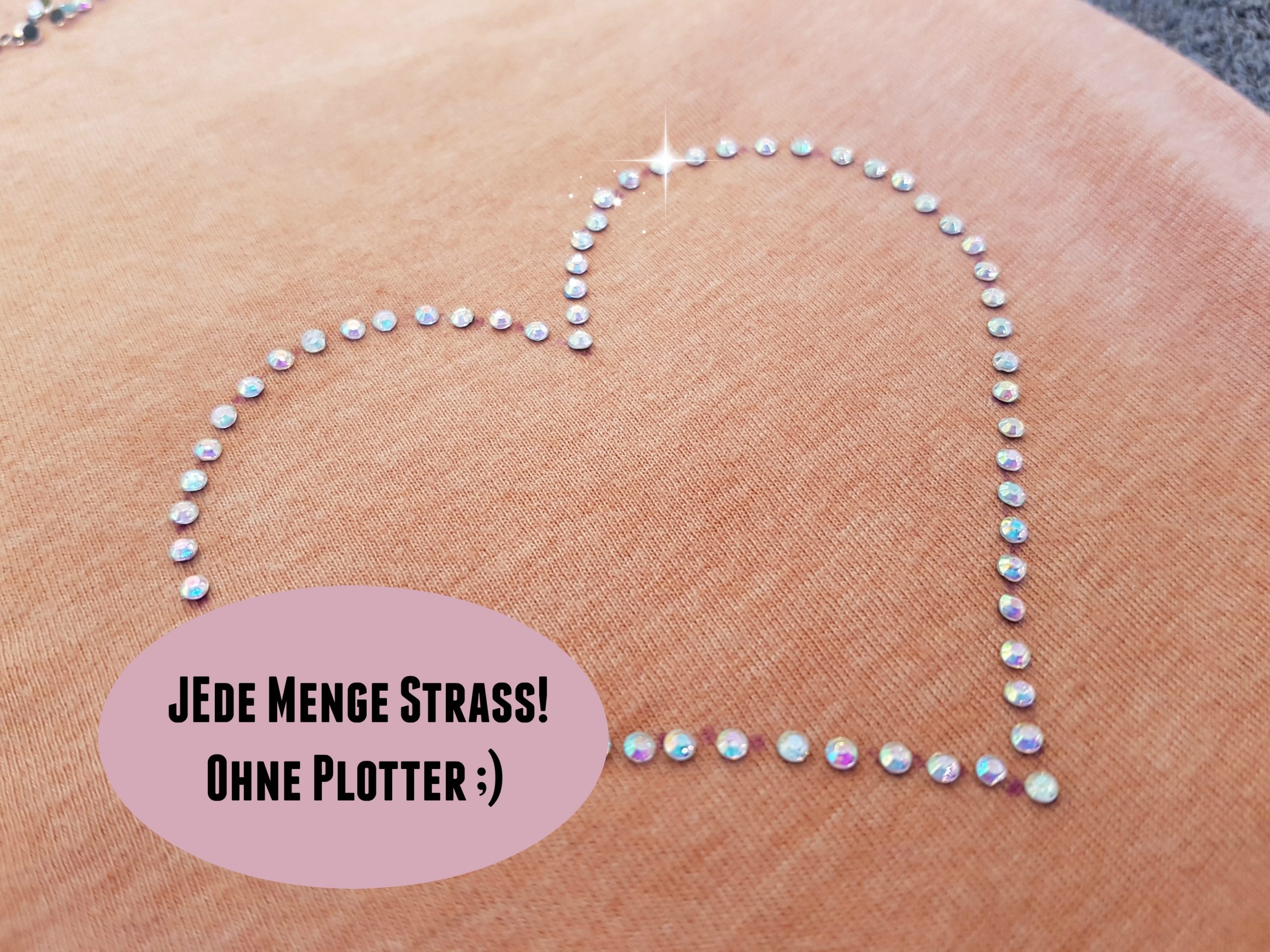 Strassstein-Bügelbild auf Textil ohne Einsatz eines Plotters